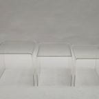 Vintage Set Bijzettafeltjes Plexiglas Nesting Tables Aqryl thumbnail 8