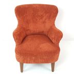 Vintage Artifort Theo Ruth Fauteuil Dames Steenrood Oranje thumbnail 3