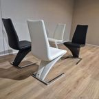 4x Rolf Benz 7800 - Eetkamerstoelen - Nieuwstaat - Zwart-wit thumbnail 17