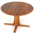 Ronde Massief Teak Deense 1x Verlengbare Eettafel 'kalundborg' Vintage thumbnail 7