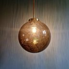 Grande Suspension En Laiton Et Verre Fumé Bullé, 1970 thumbnail 14