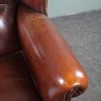 Warm Bruine Schapenleren Oorfauteuil Met Karakter thumbnail 9