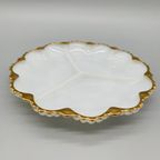 Vintage Serveerschaal Melkglas Met Gouden Rand Jaren 60 thumbnail 2