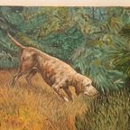 H. Van Leeuwen Jachthond En Fazanten Schilderij thumbnail 2