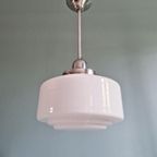 Art Deco Hanglamp In Witte Opaline, Jaren 1920-30 thumbnail 10