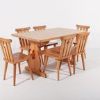 Swedish Modern Pine Dining Set, 1960S thumbnail 2