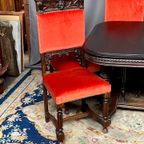 Set Van 6 Stoelen In Neogotische Stijl. thumbnail 7