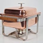Vintage Spring Swiss Rechaud Koper Rvs Chafing Dish Compleet thumbnail 3