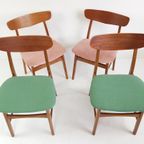 4 Vintage Deense Stoelen Farstrup Nieuw Gestoffeerd Roze thumbnail 3