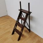 Landelijk Frans Houten Bibliotheek Trapje Plantentafeltje thumbnail 8