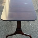 Mid-Century Feder Style Mahogany Drop Leaf Trestle Table thumbnail 4