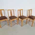 Set 4 Art Deco Eetkamerstoel Jaren 30 Stoelen Vintage Stoel thumbnail 3