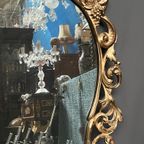 Antieke Houten Spiegel In Rococostijl. thumbnail 7