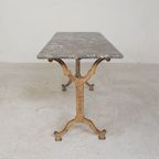 Tuintafel, Bistrotafel A. Delail Toulouse Met Marmer Blad, Jaren 20 thumbnail 5