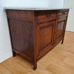 Vintage Antiek Dressoir Commode Ladekast Badkamermeubel Met Marmer Blad 703 thumbnail 7