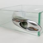Lisa Mori Voor Inn - Modernist - Glas - Kristal - Aluminium - Vaas - 90'S thumbnail 5