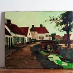 Schilderij Brugge Door Charles Lebon, 1931 thumbnail 4