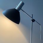 Staande Chromen Vloerlamp / Hengellamp Met Bruine Kap. 1960’S thumbnail 2