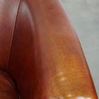Zeer Mooie En Luxe Cognac-kleurige Rundleren Clubfauteuil In Engelse Stijl thumbnail 12