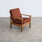 Brutalist Easy Chair | Vintage Fauteuil | Jaren 60 | Eiken thumbnail 2