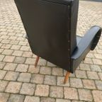 Mid-Century Fauteuil Skai Zwart thumbnail 4