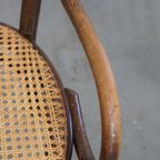 Leuke Originele Vintage Thonet Bistro Design Stoel Met Armleuningen thumbnail 3