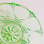 Uraniumglas Annagroen Neon Glazen Schaal 1930’S thumbnail 5