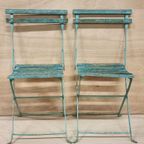 Set Oude Bistrostoelen Inklapbaar Vintage Zeegroen thumbnail 4