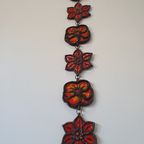 Wall Plaque By Jan Van Erp Ceramic Glaze Flowers Dutch Pottery Vintage 60's 70's thumbnail 4