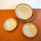 Set Of 4 Grès White-Glazed Ceramic Bowls* Stoneware Serving Dishes thumbnail 9