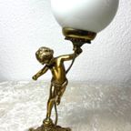 Art Nouveau  Koperen Lamp Engel thumbnail 6