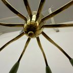 Mid-Century Design Spider Brass Ceiling Lamp ,11950’S thumbnail 10