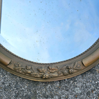 Oval Mirror / Plaster / Wood / 1930s / Facet Cut thumbnail 4