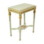 Antieke Vergulde Bijzettafel Console Groen Marmer Louis Xvi thumbnail 12