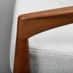 Grijze Geherstoffeerde Teak Paper Knife Sofa By Kai Kristiansen Voor Magnus Olesen, 1960S thumbnail 23