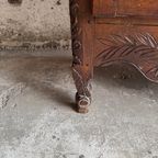 Antique Carved Wood Wardrobe thumbnail 17