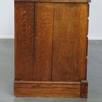 Groot Antiek Eikenhouten Dressoir/ Ladekast/ Commode, Balie Of Presenteer Kast thumbnail 5