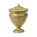 Oude Messing Beker Met Deksel Mythisch Figuur 14cm thumbnail 14