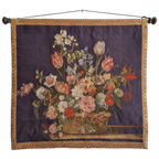 Vintage Gobelin Wandkleed Bloemen Schilderij Muurkleed thumbnail 2