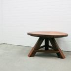 Ronde Eiken Brutalist Salontafel thumbnail 5