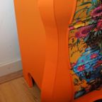Grote Oranje Buikkast Met Panter, Eclectisch thumbnail 2