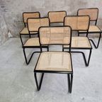 Set Van 6 Cesca Stoelen Marcel Breuer Stijl Webbing Stoelen thumbnail 11