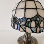 Vintage Glas In Lood Lampje Tiffany Stijl Lamp Schemerlamp thumbnail 5