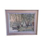 Frans Olieverf Schilderij Op Doek Ardennen 1962 thumbnail 2