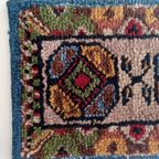 Handgeknoopt Wollen Smyrna Tapijtje. Vintage. 39x57 thumbnail 4