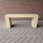 Vintage Halbank Volhout Grenen Bankje Tuinbank Bank thumbnail 2