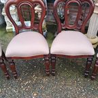 Klassieke Mahoniehouten Eetkamerstoelen Afm. 43x50 En 93 Cm thumbnail 3