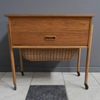 Teak Sewing Box Table Danish 1960S thumbnail 10