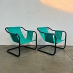Tweetal Vintage Deense Fauteuils, Xcol, Zwart Staal Met Groene Stof, 1980’s thumbnail 12