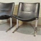 2 Deens Design Vintage Eagle Leren Fauteuils, Kebe Mobler thumbnail 9